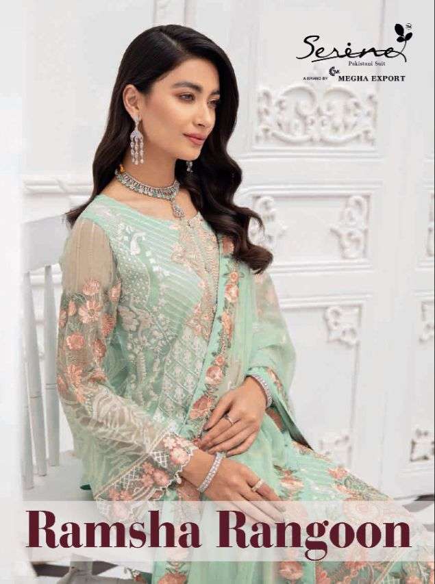 ramsha rangoon by megha exports georgette work pakistani suit 