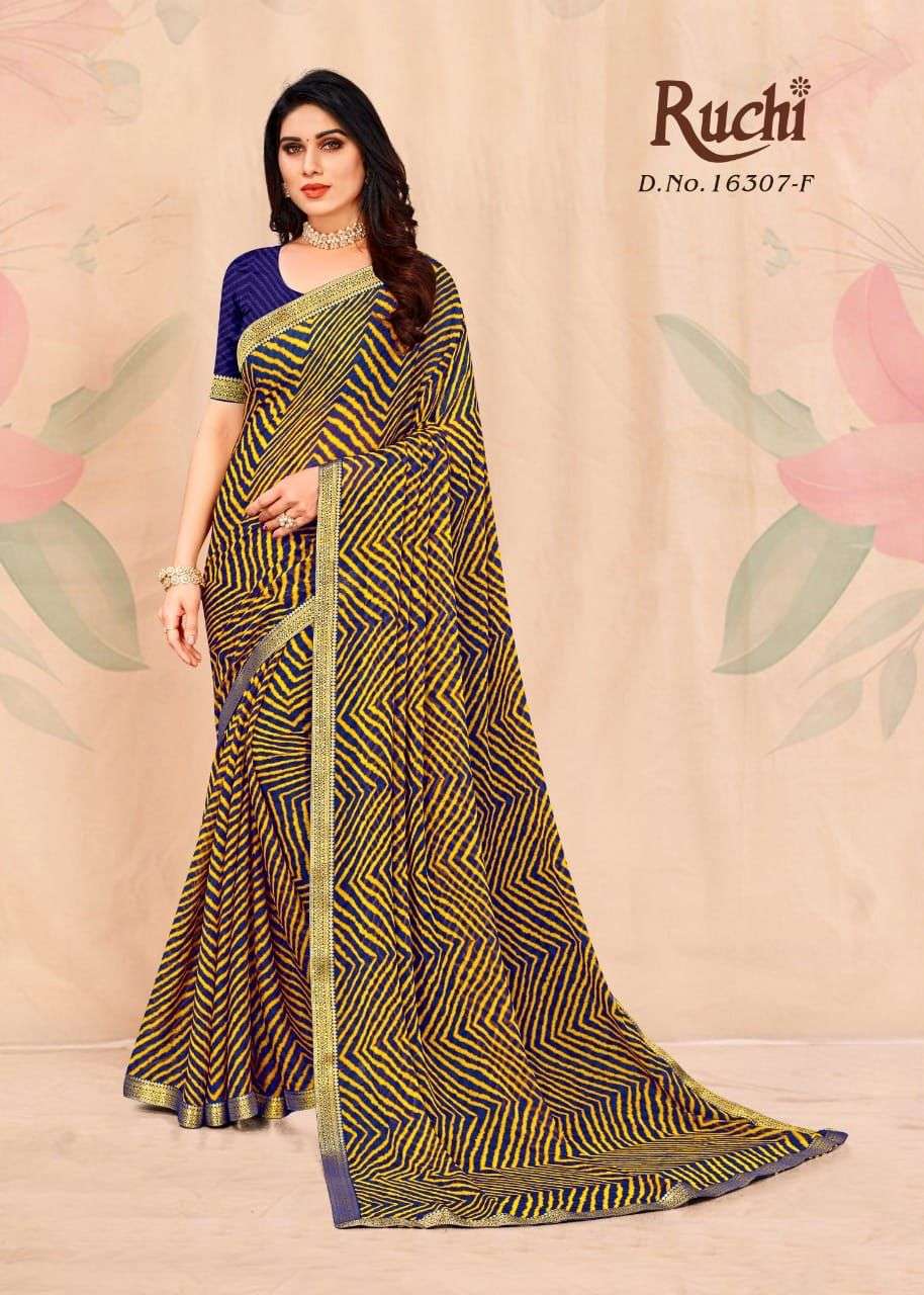 ruchi simayaa 16301 design chiffon with banarasi border saree 