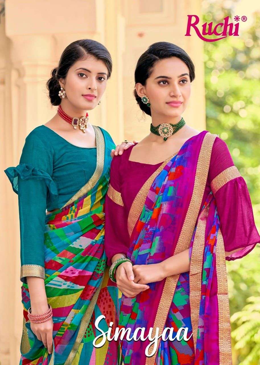 ruchi simayaa vol 12 chiffon beautiful printed saree