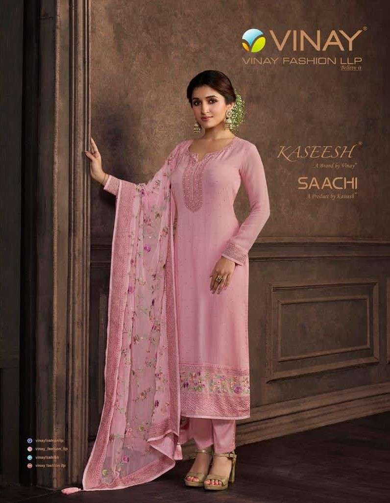 saachi by vinay georgette embroidery designer fancy salwar kameez