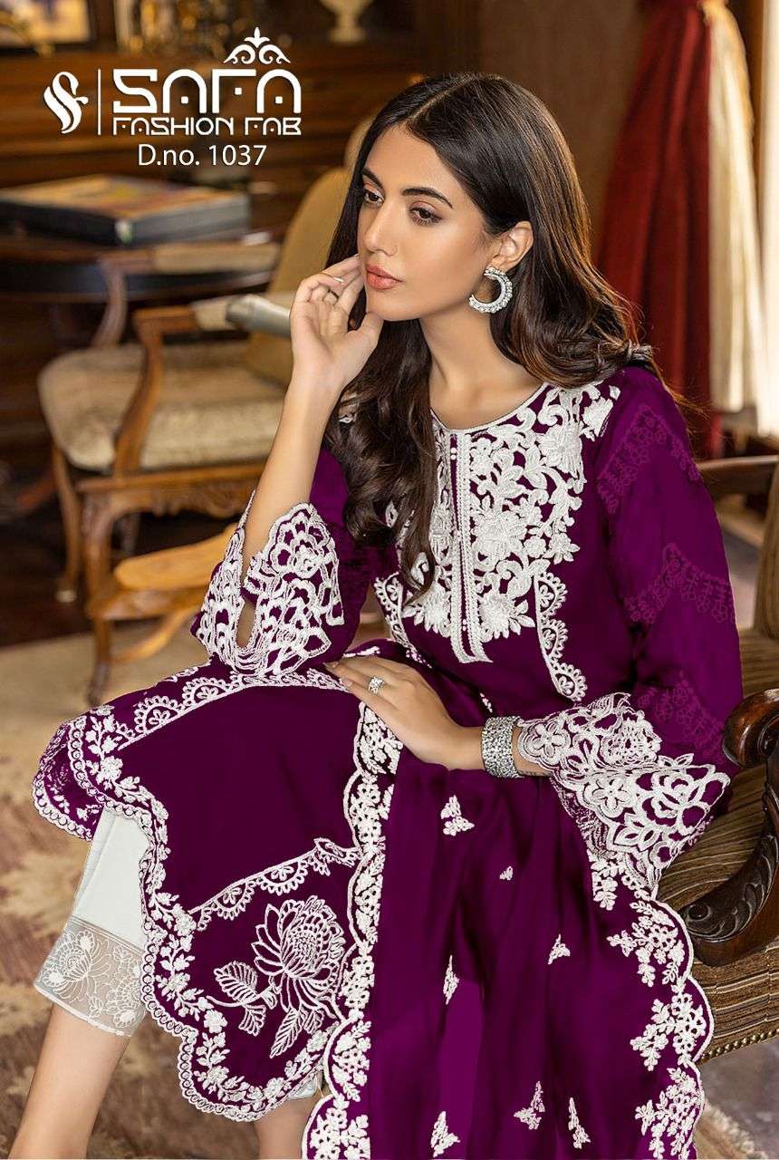 safa 1037 exclusive embroidery readymade pakistani 3 piece collection