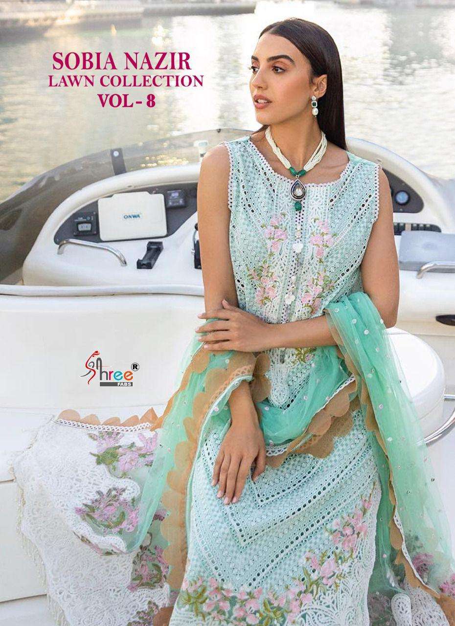 shree fabs sobia nazir lawn vol 8 pakistani fancy dress materials