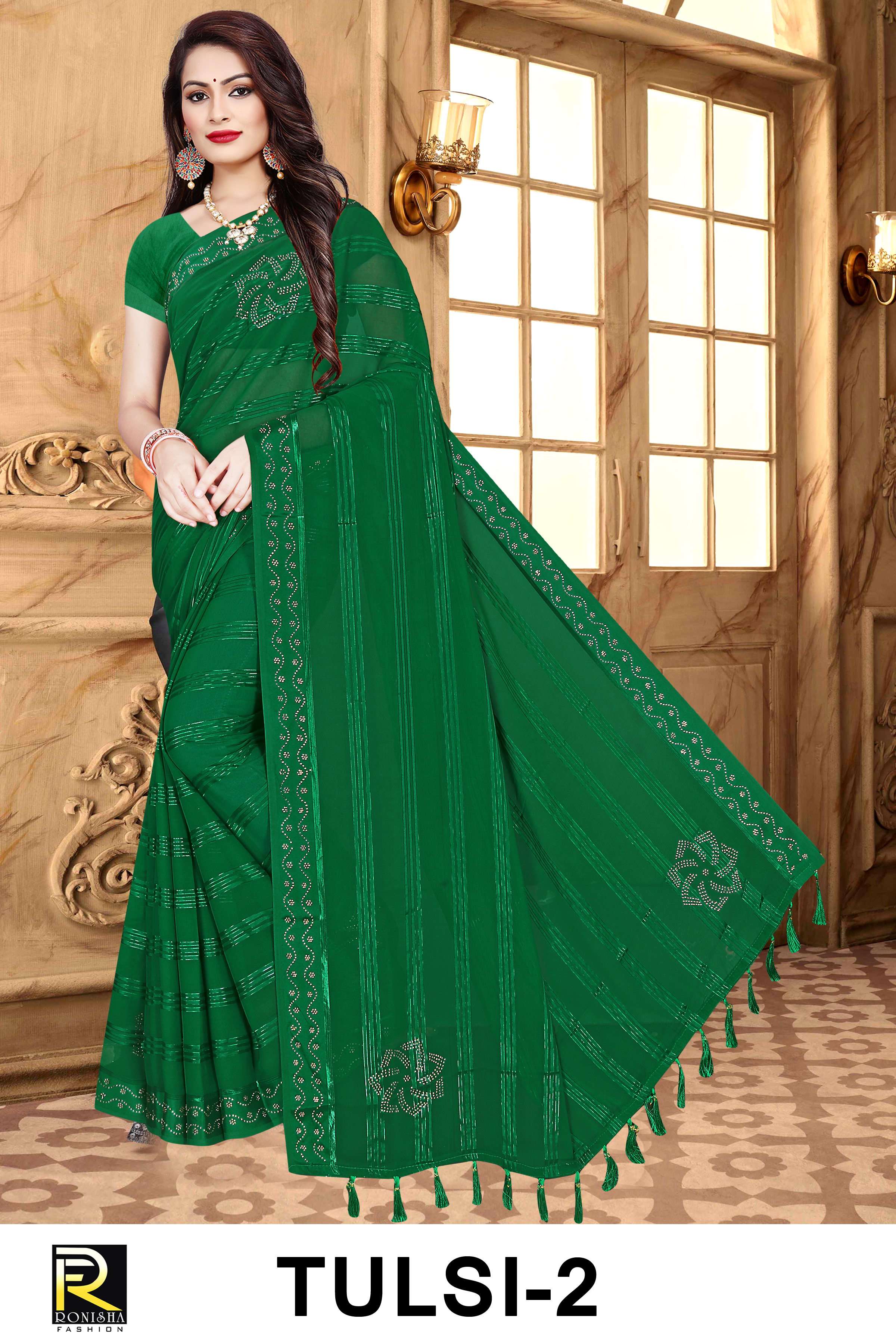 tulsi by ranjna saree siroski diamond cheks pattern designer saree collection