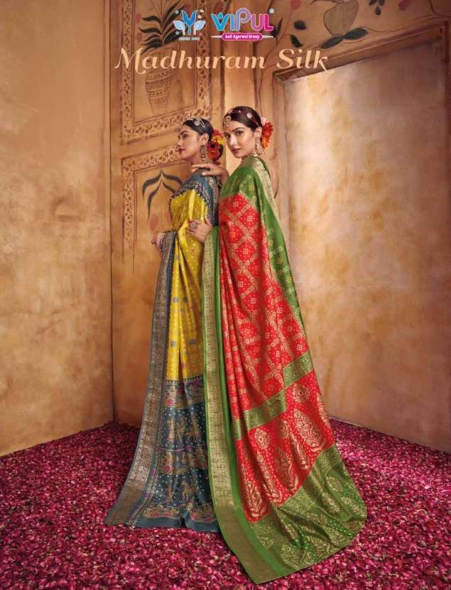 vipul madhuram silk 59400-59411 series silk indian festive sarees 