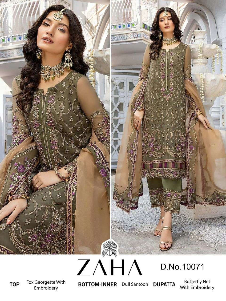 zaha 10071 design georgette pakistani design suit 