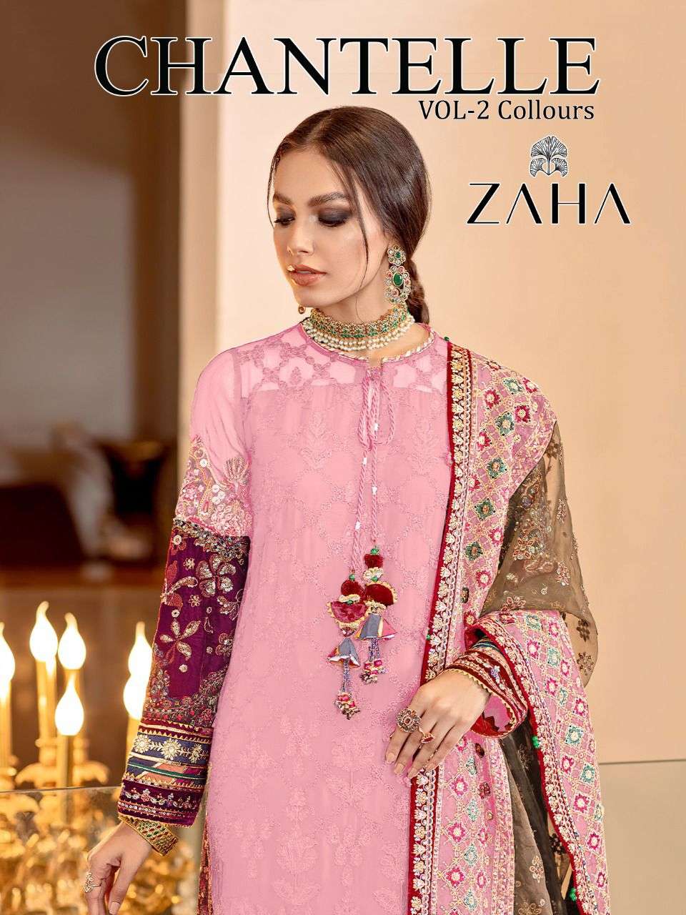 zara chantelle vol 2 colours embroidery on georgette pakistani dresses