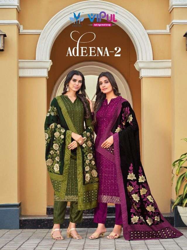 adeena vol 2 by vipul chinon with embroidery fancy dresses supplier