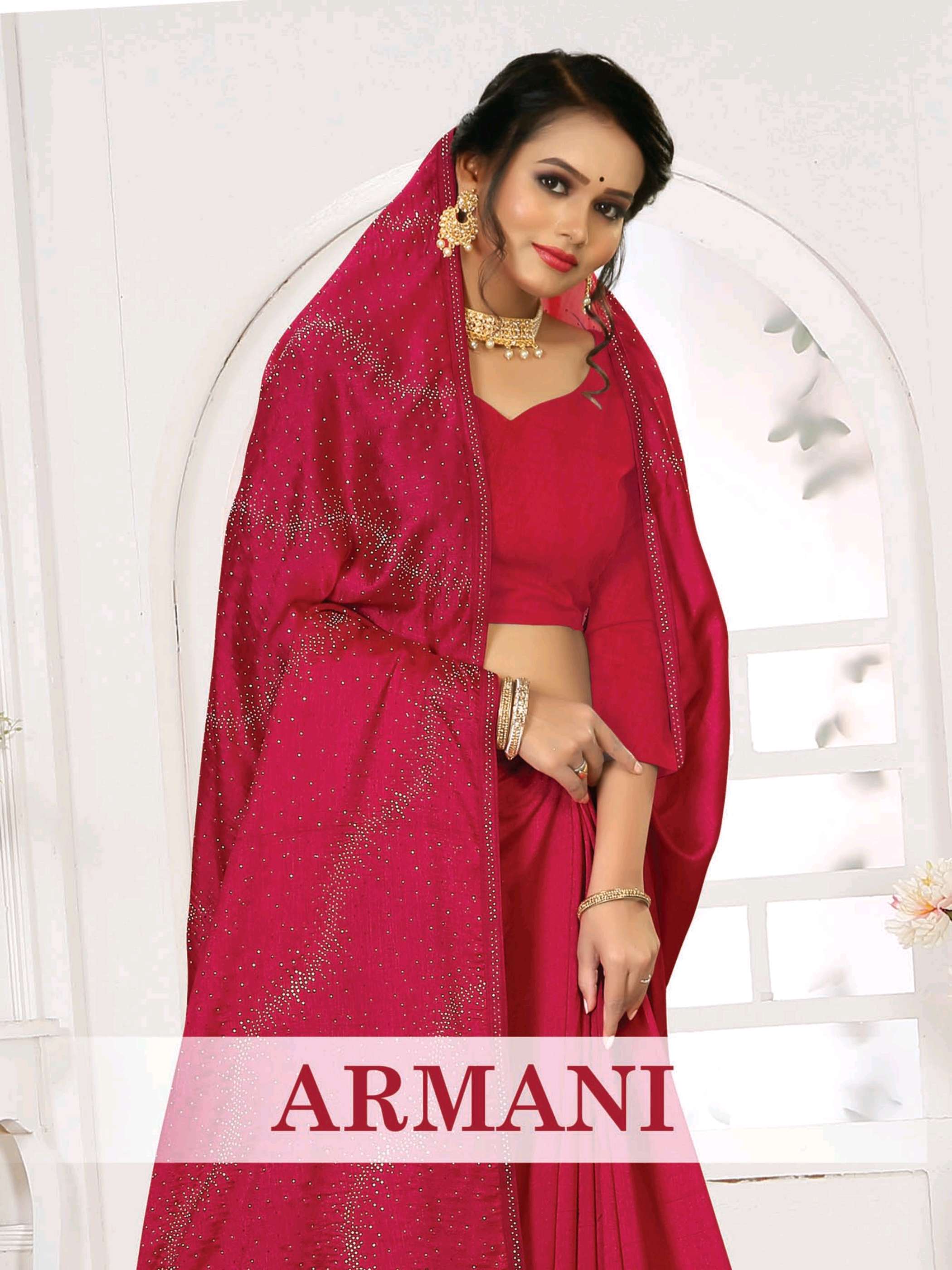 Armani by ronisha fashion siroski stone designer saree collction 