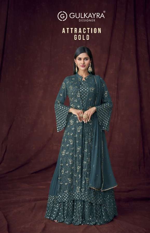 attraction gold by gulkayra georgette readymade western long suits