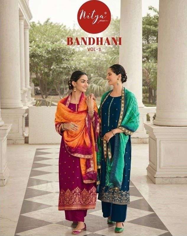 bandhani vol 3 by lt nitya dola jacquard handwork traditional salwar kameez