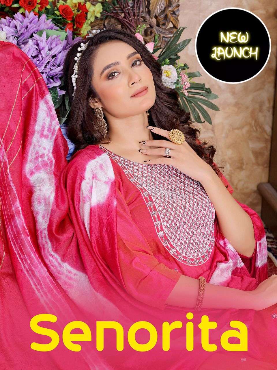 BEAUTY SENORITA SILK COTTON TOP WITH WORK READYAMDE SUIT CATALOG WHOLESALER BEST RATE