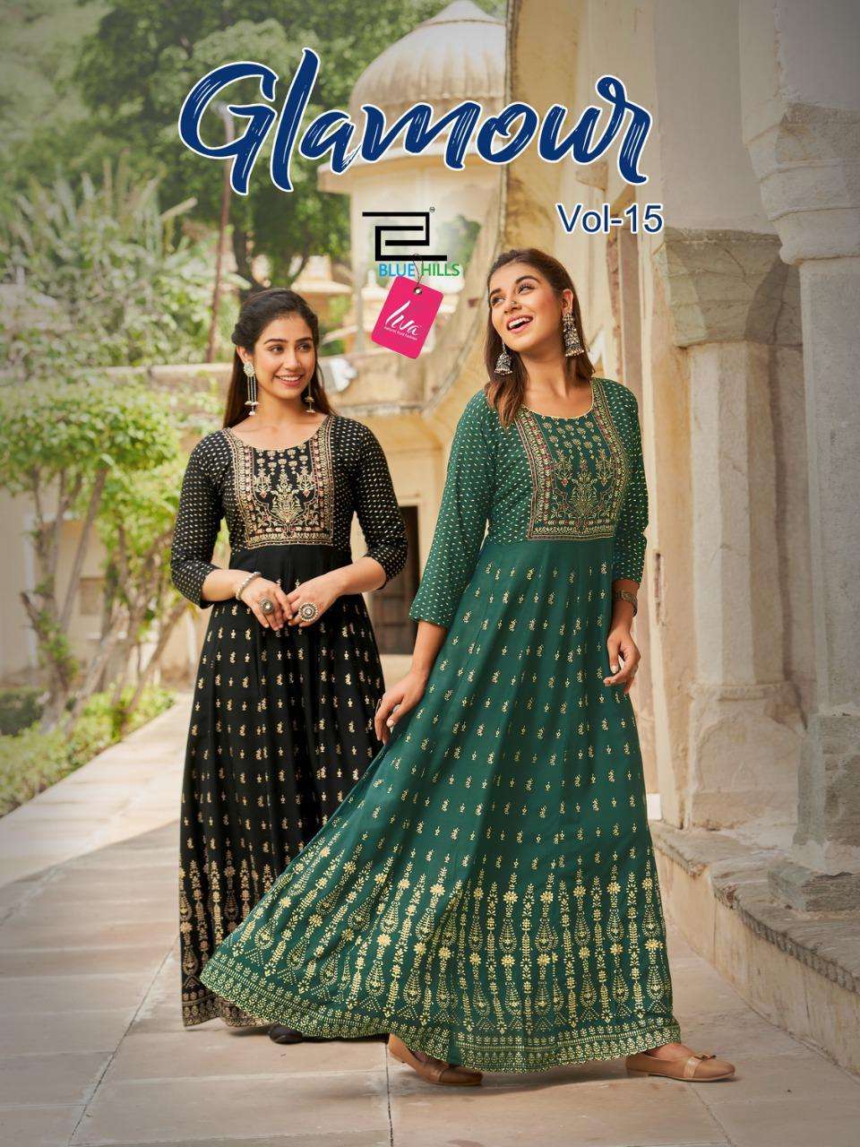 glamour vol 15 by blue hills rayon anarkali big size long gown