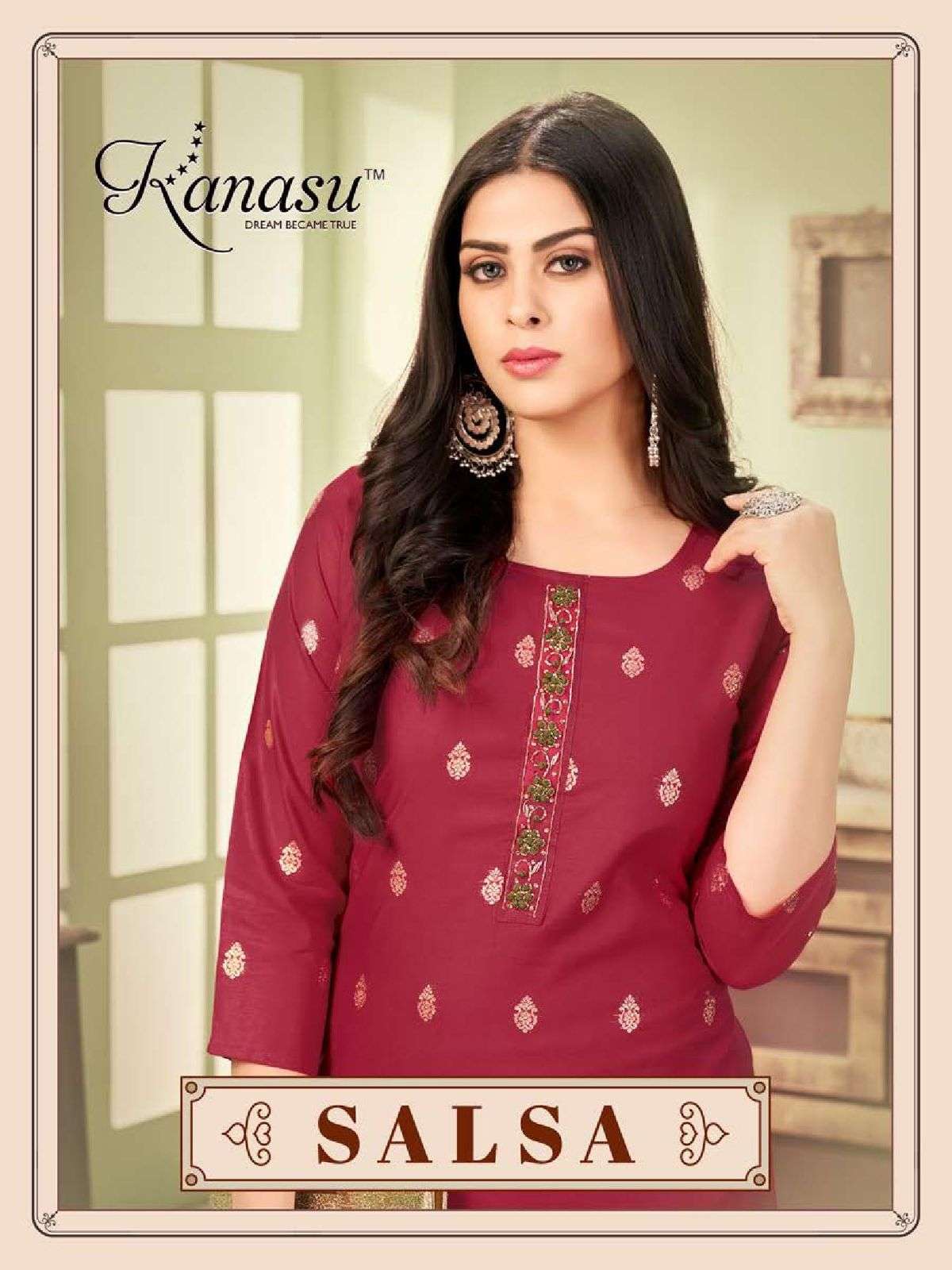 KANASU SALSA HEAVY CHANDERI DOLA SILK STRAIGHT WITH HAND WORK TIE PATTERN KURTI  CATALOG WHOLESALER BEST RATE