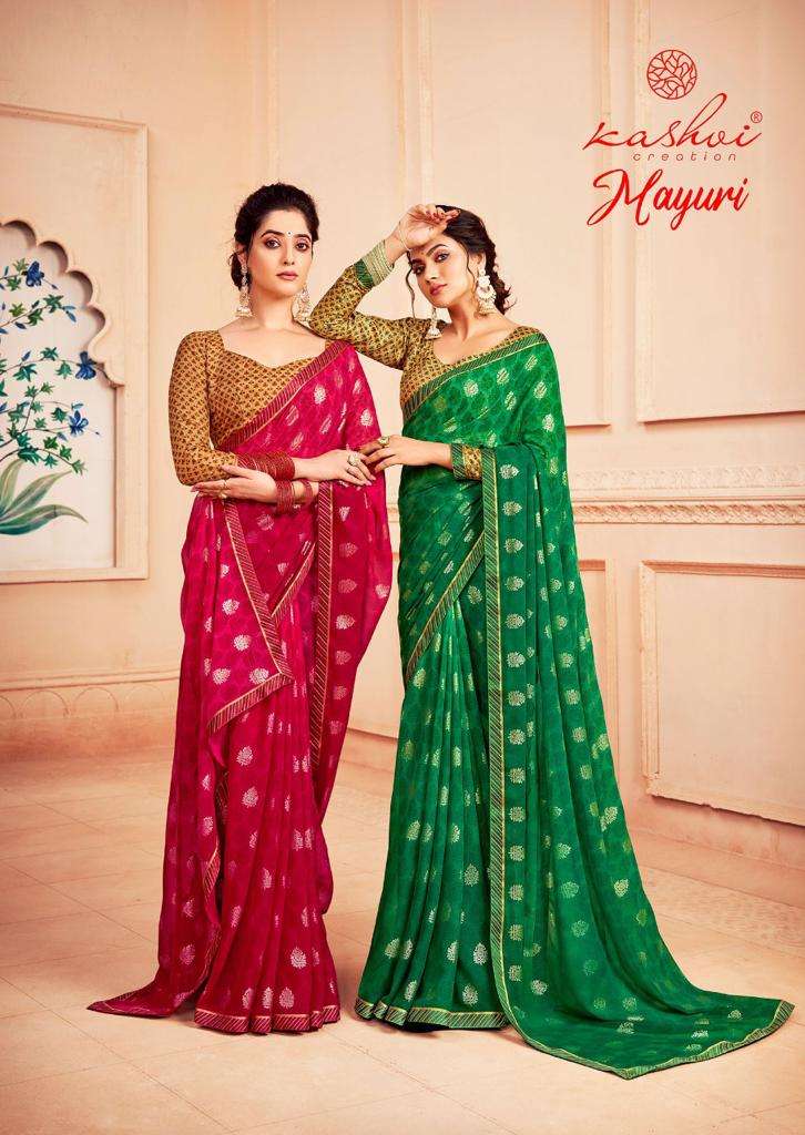 mayuri by kashvi creation georgette fancy sarees