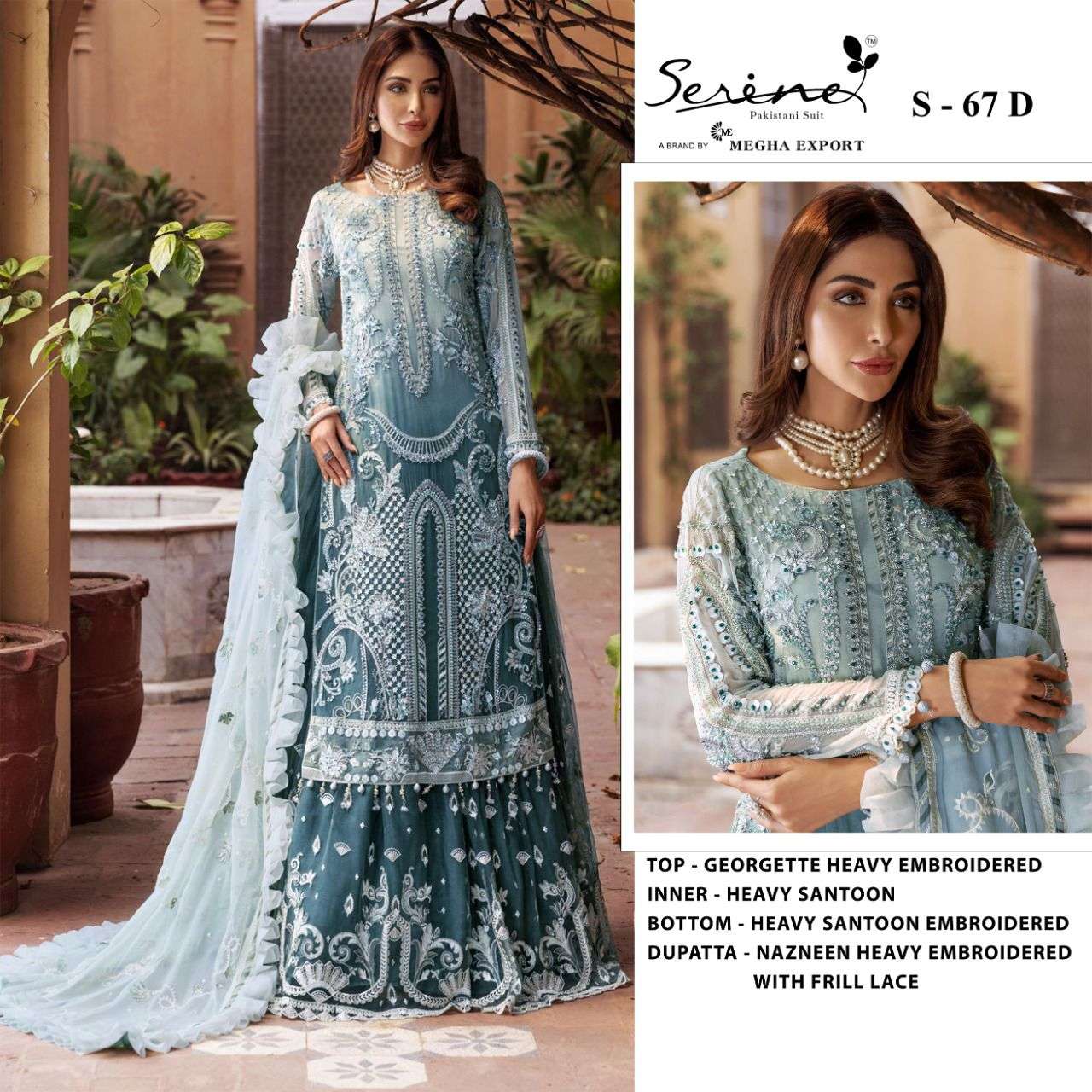 megha exports s 67 georgette embroidery pakistani salwar kameez