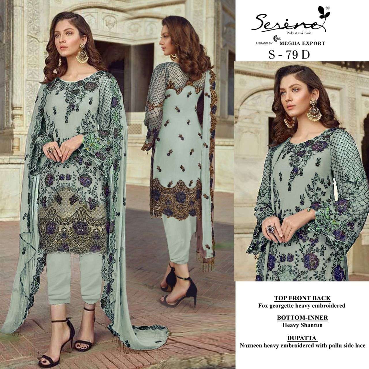 megha exports s79 georgette embroidery pakistani suits