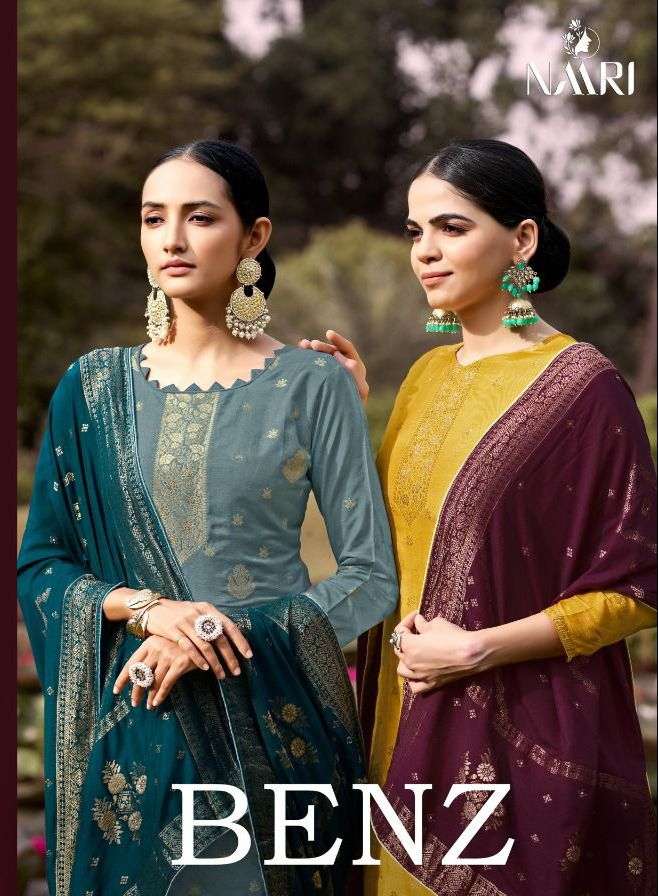 naari present benz pure muslin jacquard fancy suits