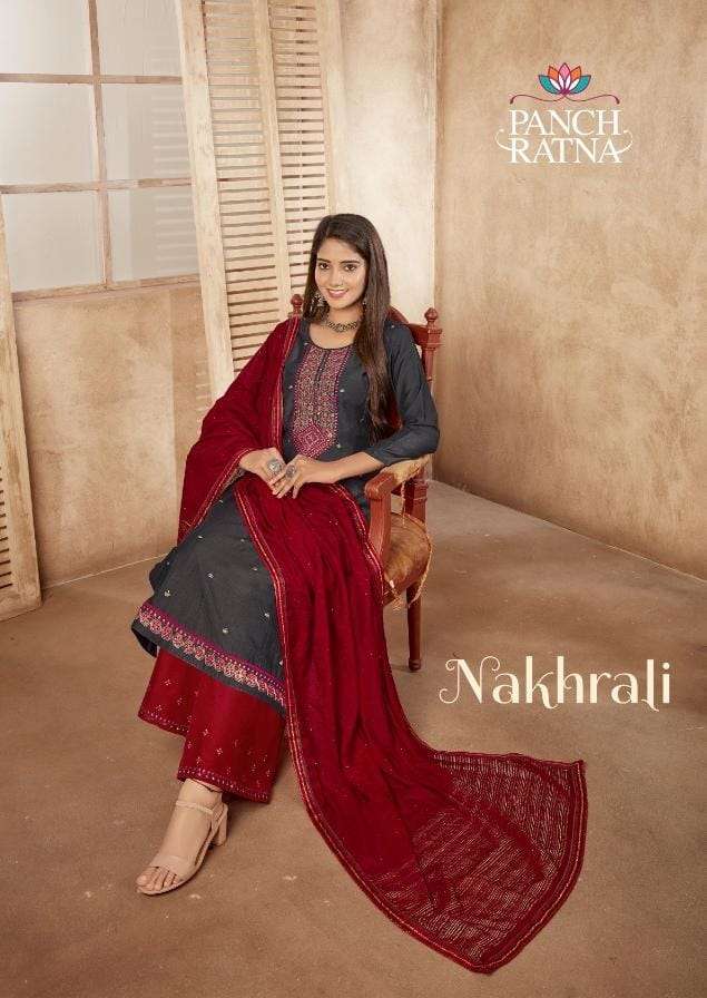 nakhrali by panch ratna silk work designer salwar kameez