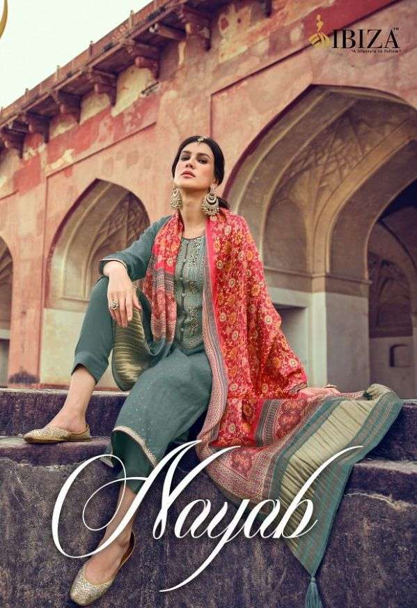 nayab by ibiza pure muslin jacquard party wear salwar kameez