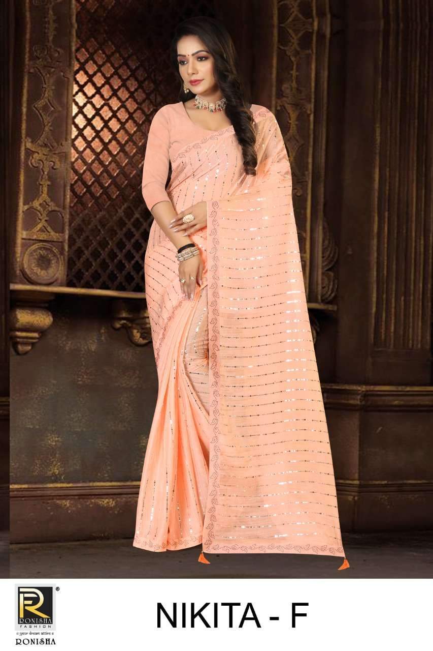 Nikita by ranjna saree siroski diamond border traditional wear saree collction 