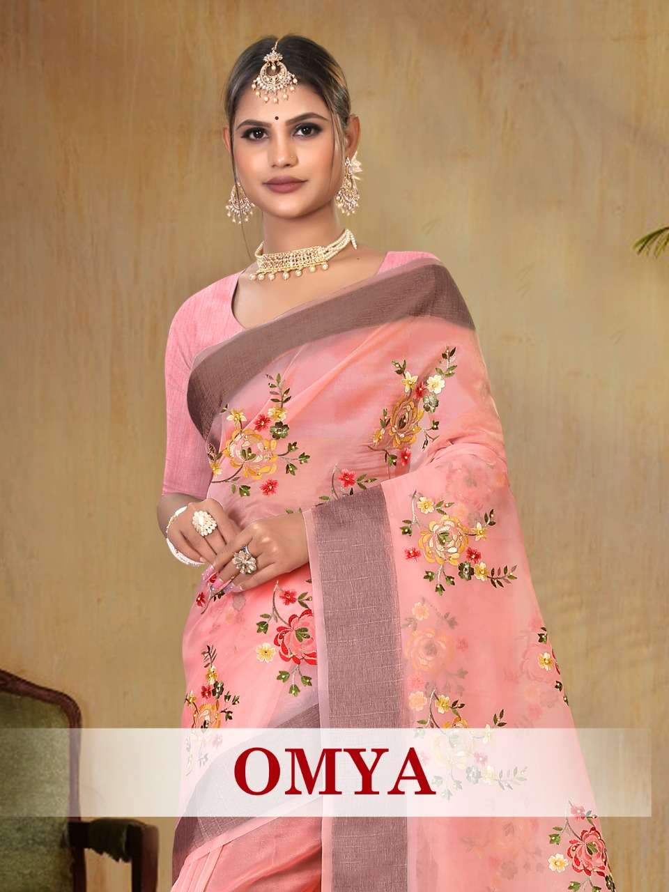 Omya by ranjna saree fancy thread worked designer saree collecton 