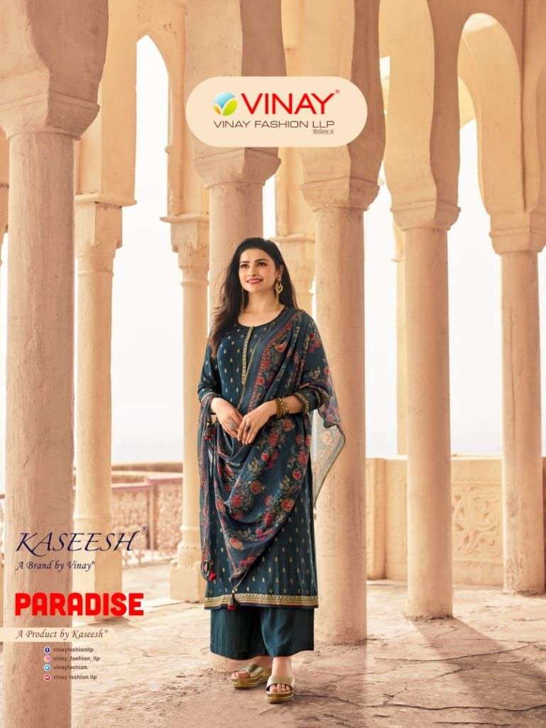 paradise by vinay silk viscose jacquard elegant suit supplier 