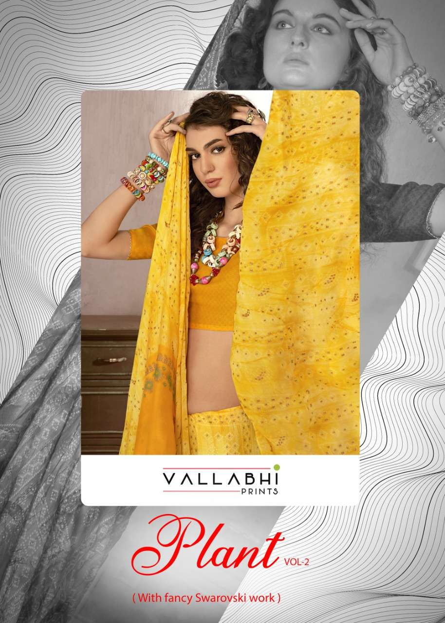 plant vol 2 by vallabhi moss printed work casual sarees