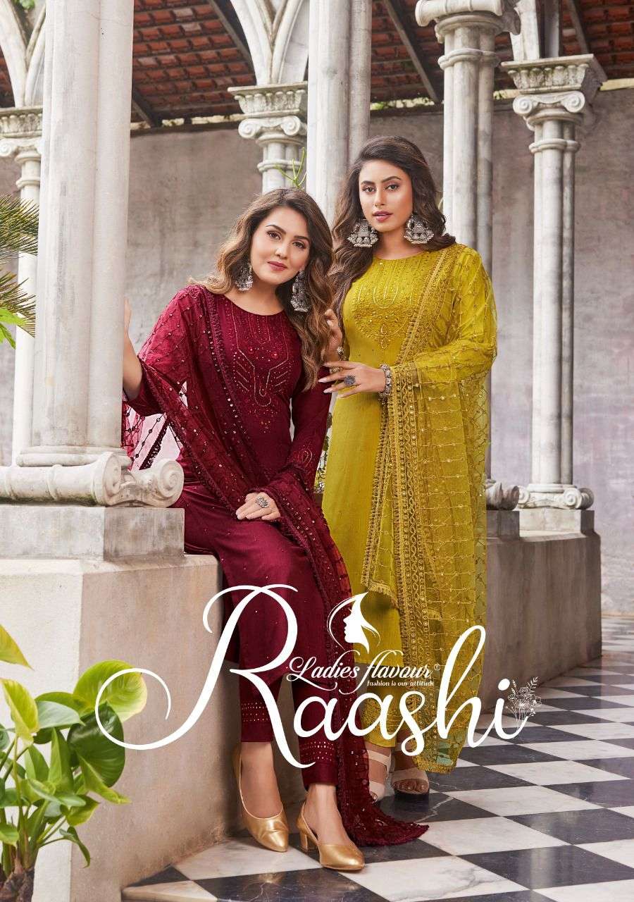 raashi by ladies flavour viscose embroidery full stitch 3 piece collection