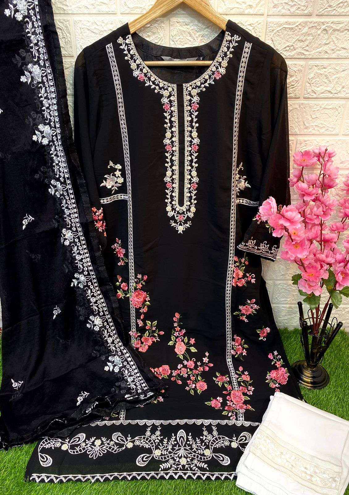 ramsha r 1006 georgette pakistani full stitch 3 piece concept