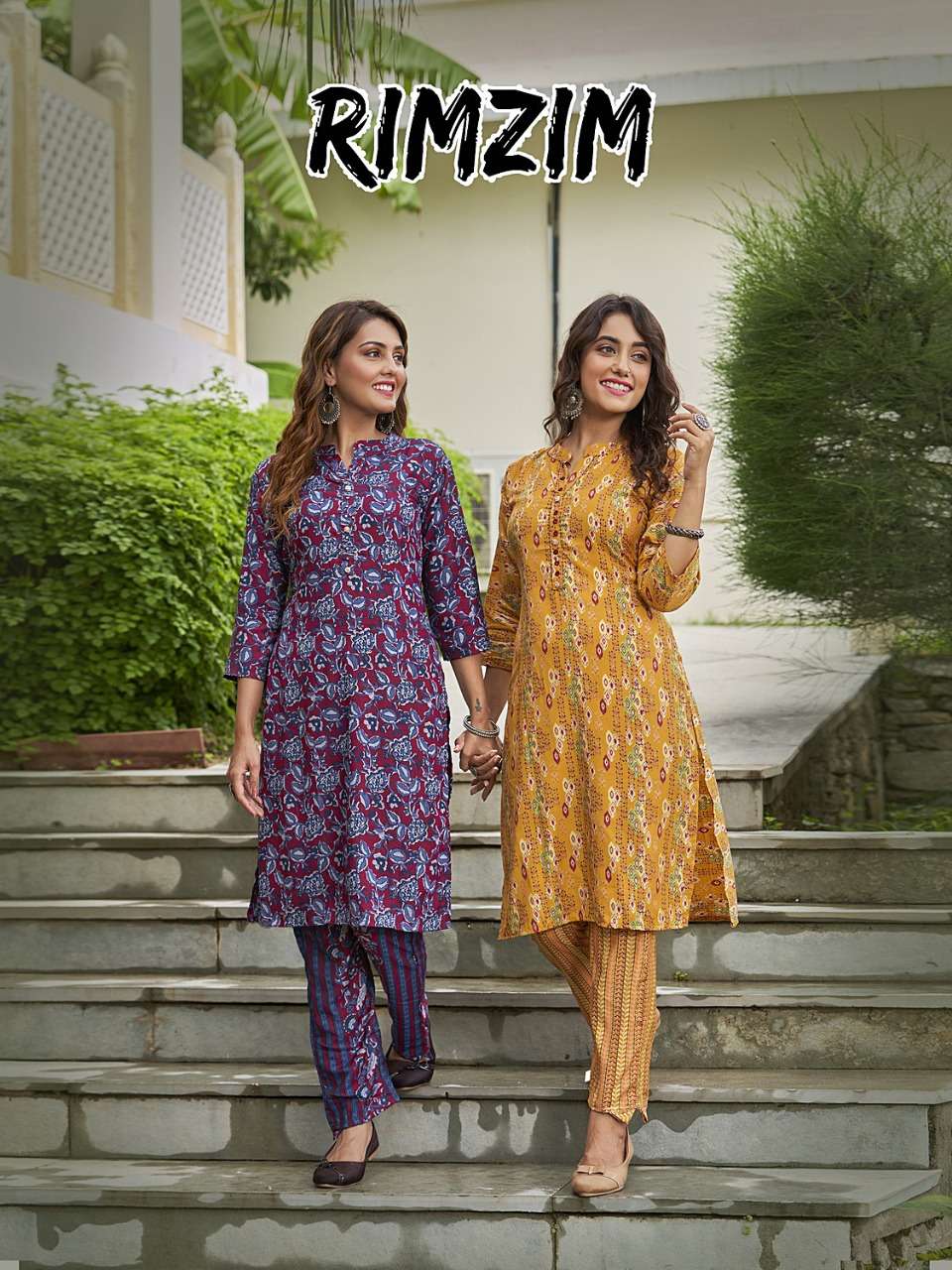 rimzim by banwery fancy kurti with pant readymade collection