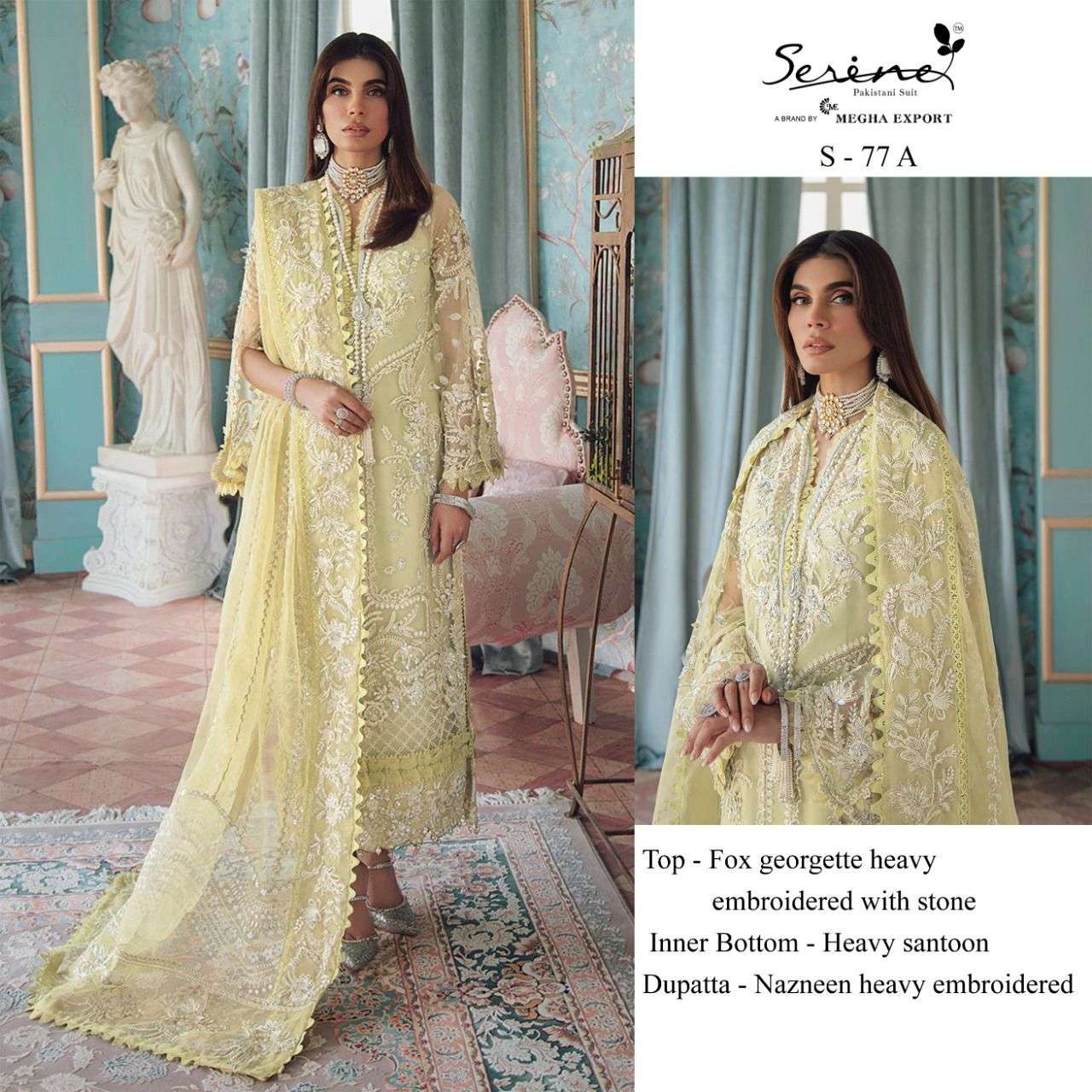 s 77 by megha exports georgette designer pakistani dresses