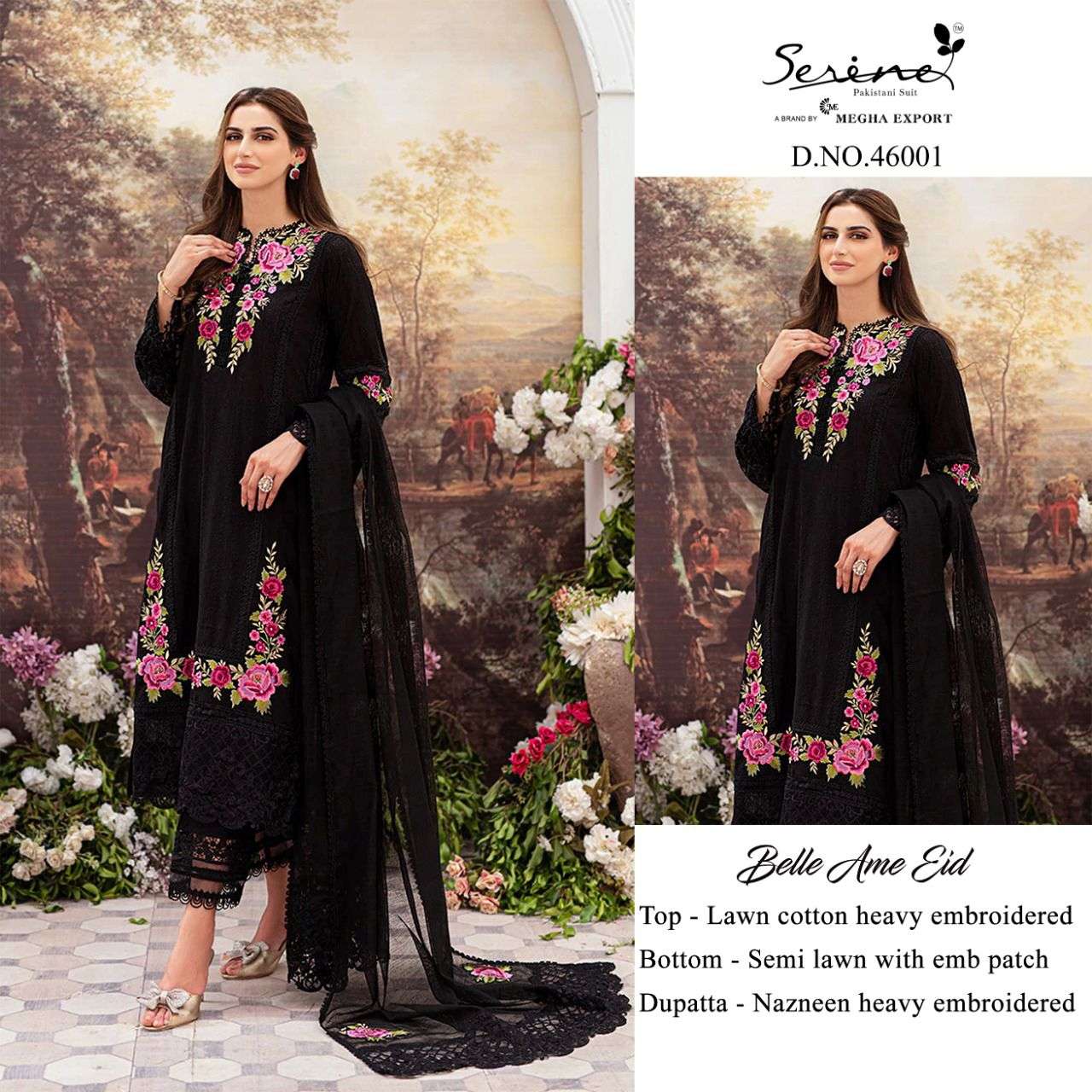 serine belle ame eid by megha exports pakistani dresses wholesaler 