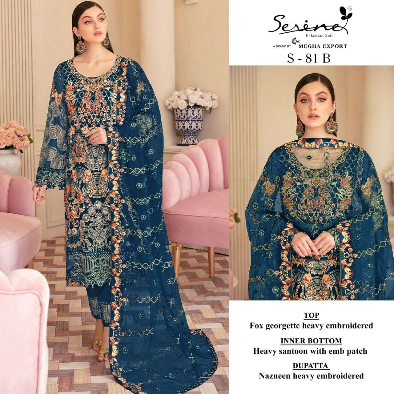 serine s 81 design georgette pakistani dresses wholesaler 