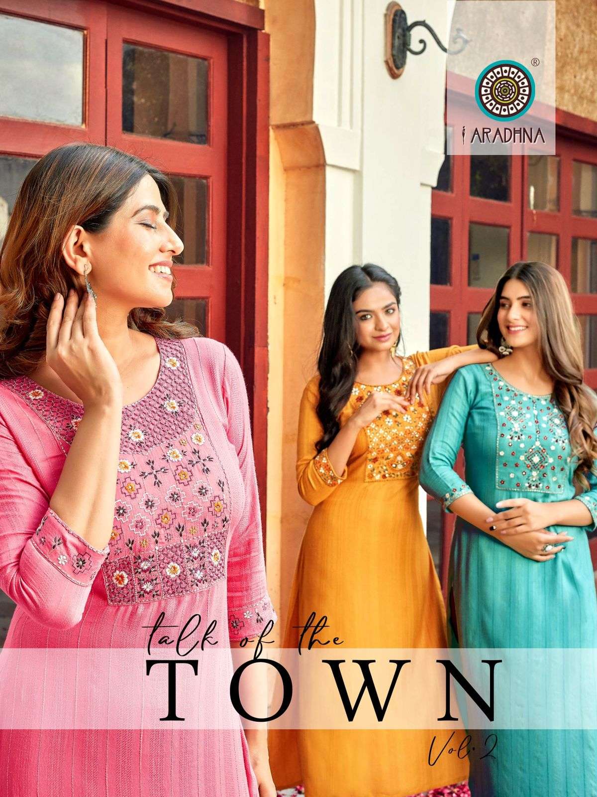 talk of the town vol 2 by aradhna viscose work fancy kurtis