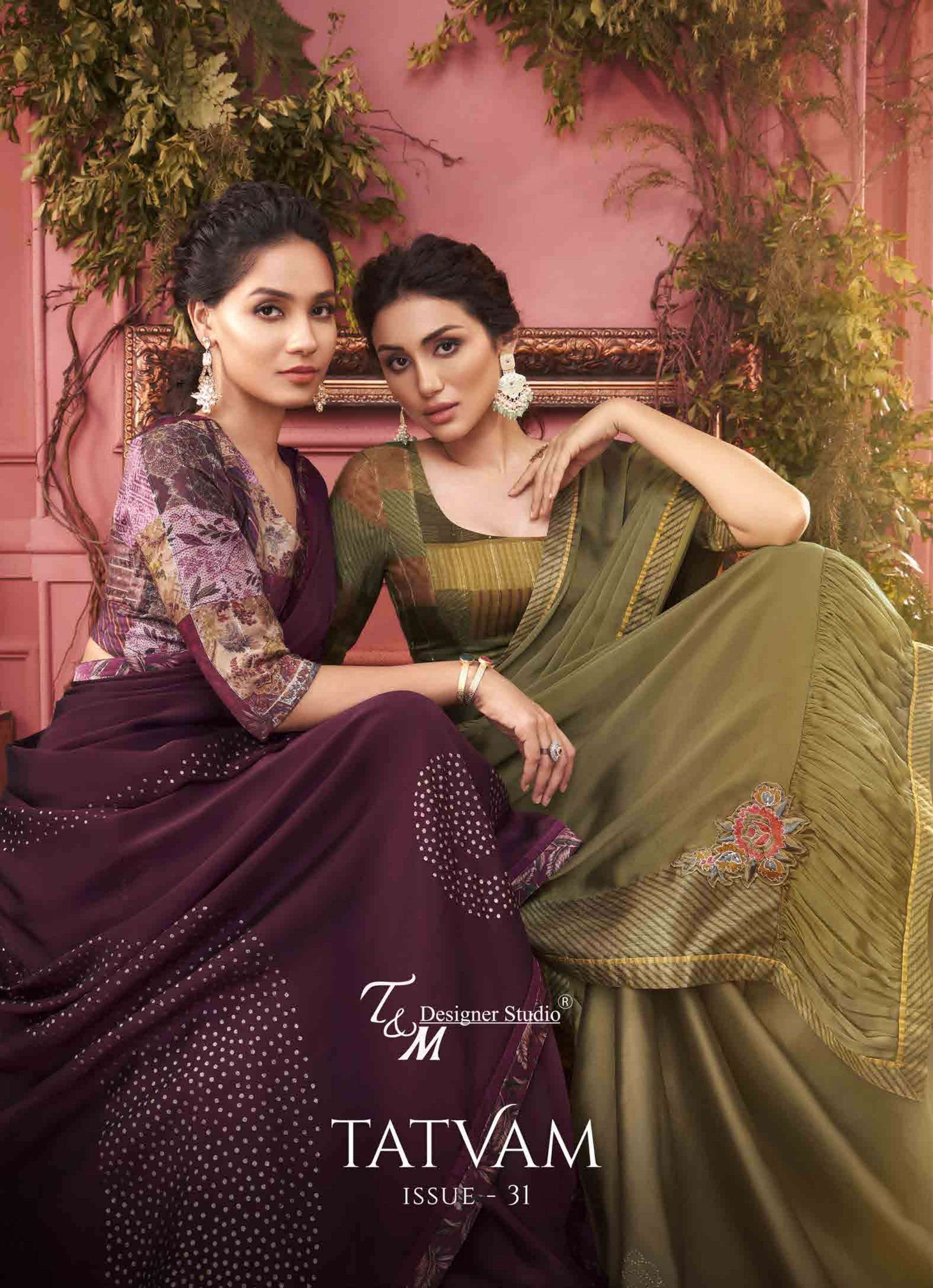 tatvam vol 31 by t & m designer surat 3109-3122 series best quality sarees wholesaler 