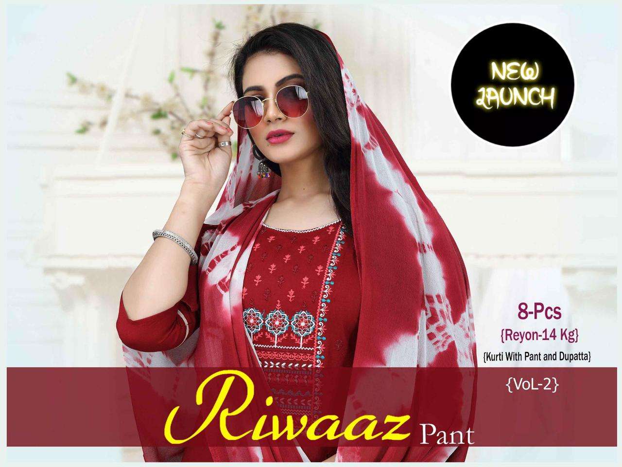 Trendy Riwaaz Pant Vol.2 Rayon 14 Kg READYMADE SUIT CATALOG WHOLESALER BEST RATE