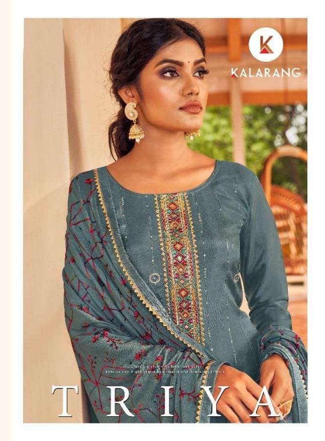 triya by kalarang silk embroidery dress materials