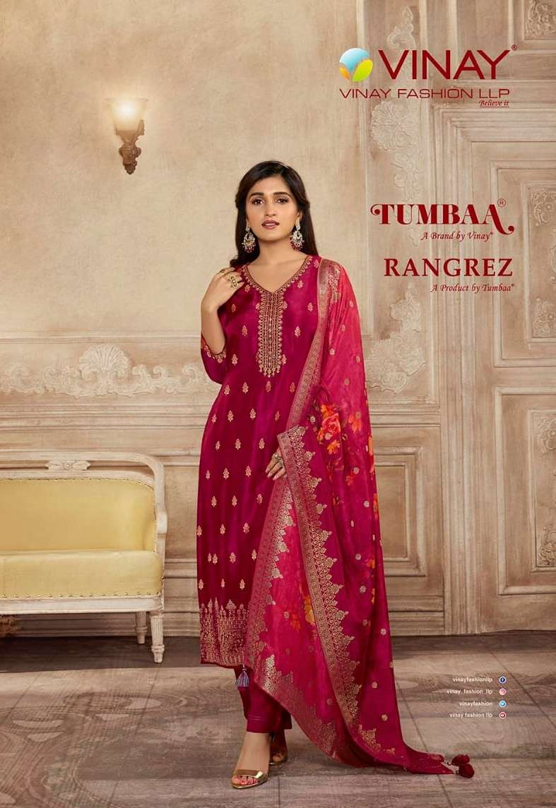 tumbaa rangrez by vinay readymade beautiful top with bottom & dupatta set