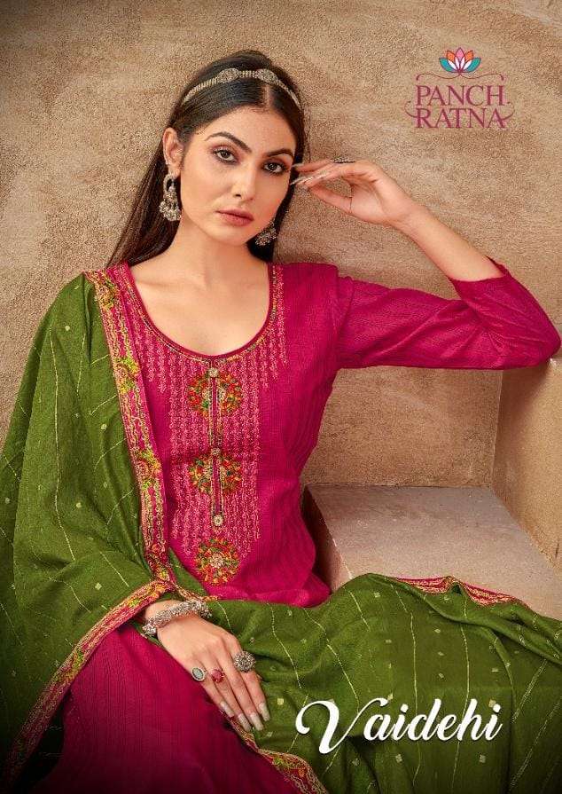 vaidehi by panch ratna silk embroidery fancy salwar kameez