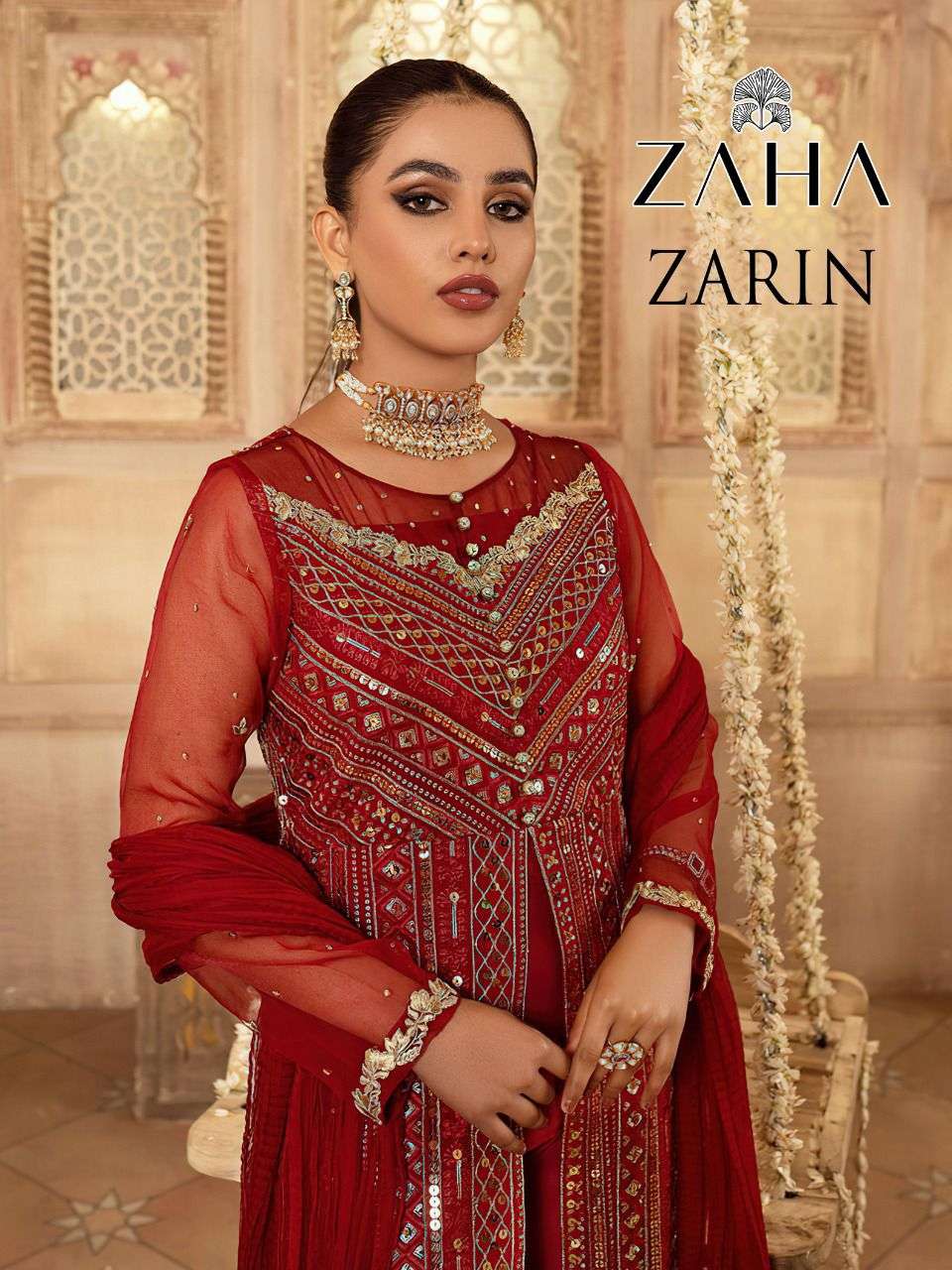 zarin vol 1 by zaha georgette pakistani fancy suit