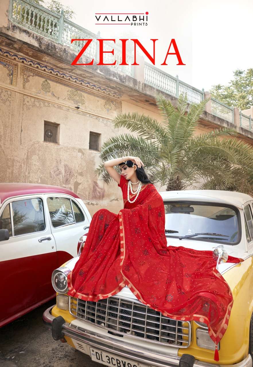 zeina by vallabhi georgette printed daily wear sarees