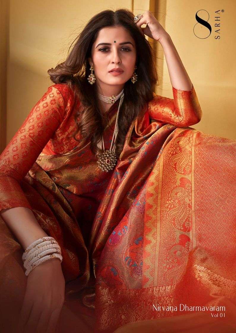 aura nirvana dharamvaram vol 1 by sarha silk exclusive designer indian sarees