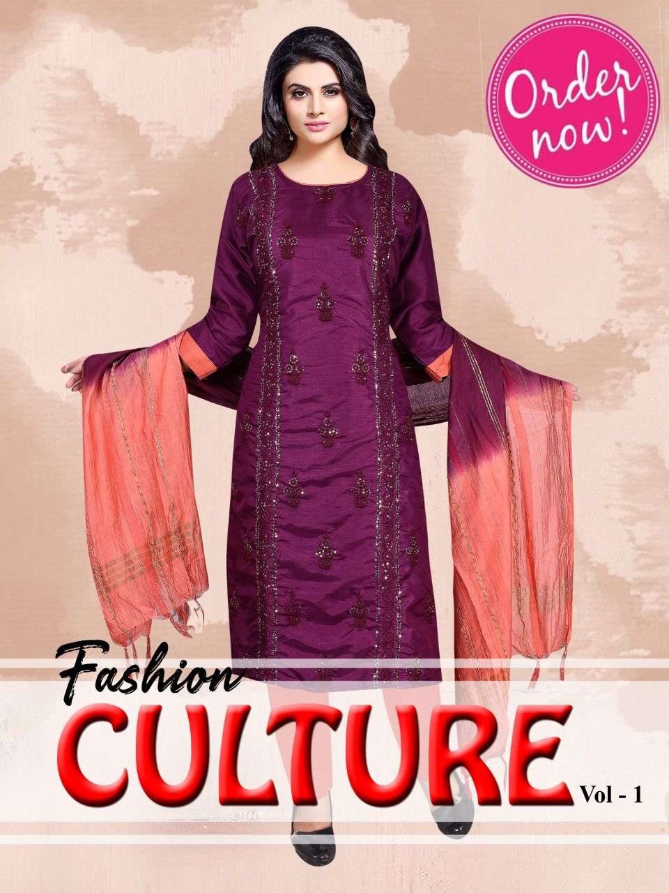 BEAUTY CULTURE VOL.1 SILK  TOP WITH EMBROIDERY WORK READYMADE SUIT CATALOG WHOLESALER BEST RATE