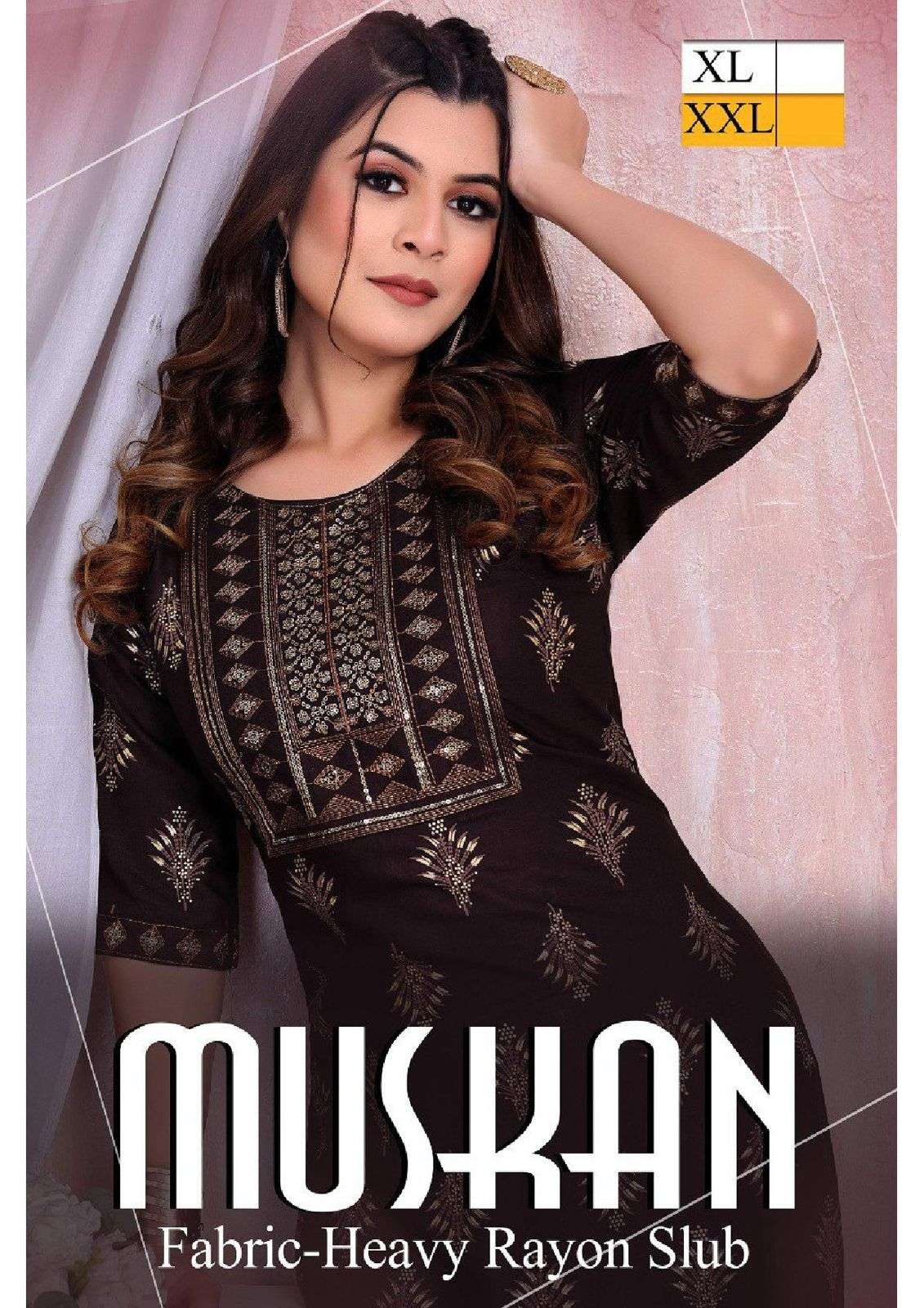 BEAUTY GIRL MUSKAN HEAVY RAYON SLUB KURTI CATALOG WHOLESALER BEST RATE