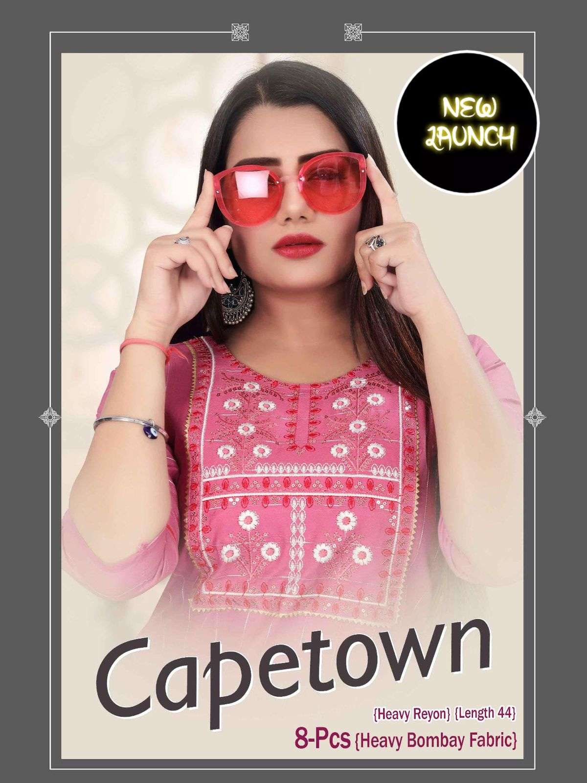 BEAUTY QUEEN CAPETOWN VOL 2 Fancy Heavy Rayon Weaving with Embroidery Work KURTI CATALOG WHOLESALER BEST RATE