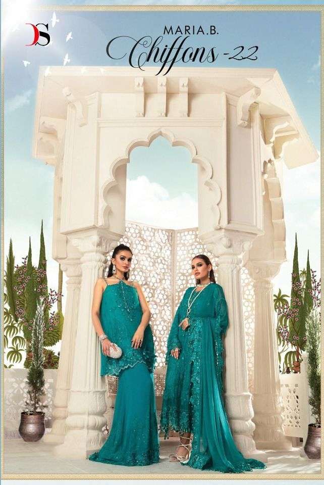 deepsy maria b chiffon 22 georgette embroidery pakistani suits