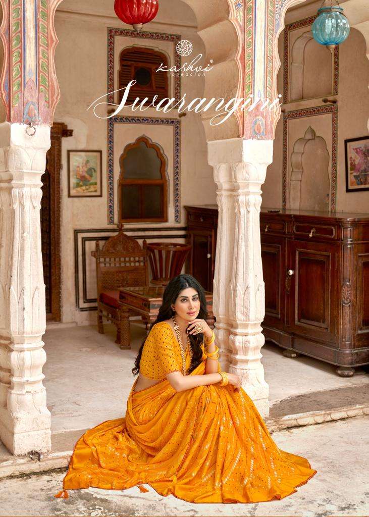 kashvi swarangini chinon designer fancy saree exporter