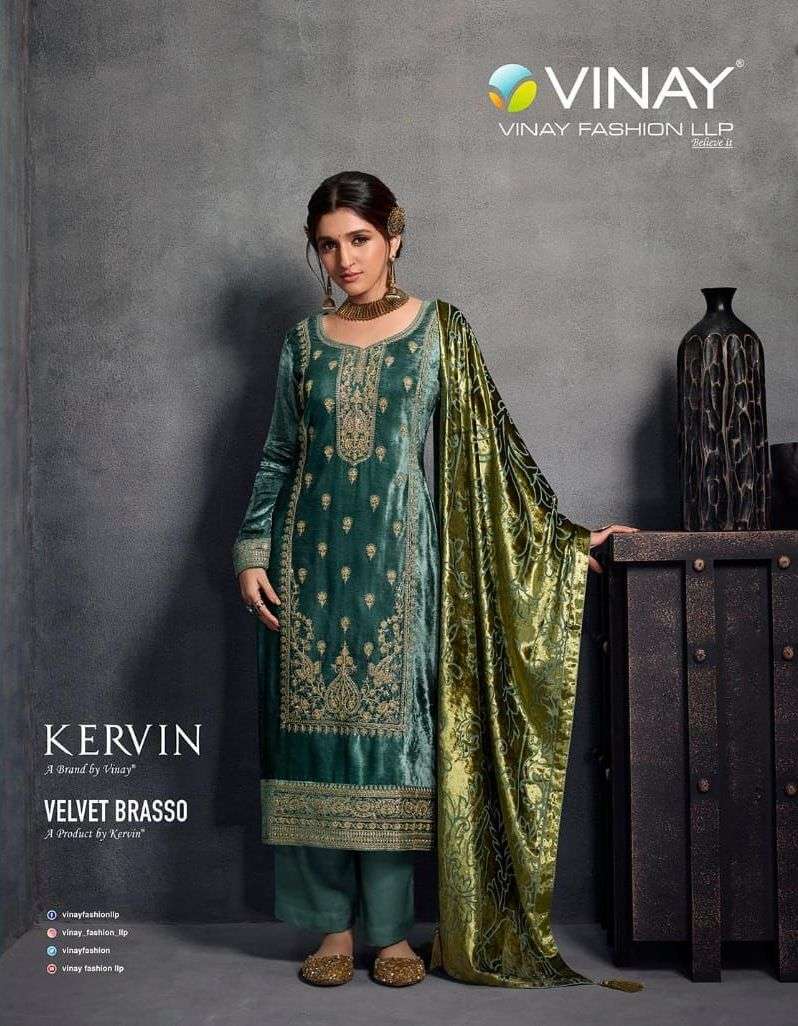 kervin velvet brasso by vinay exclusive winter beautiful salwar kameez