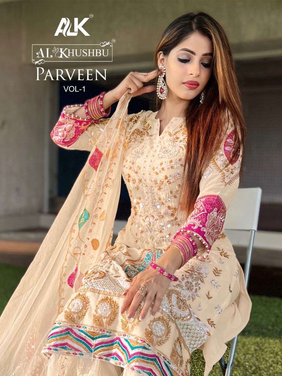 parveen vol 1 by al khushbu georgette work pakistani suits