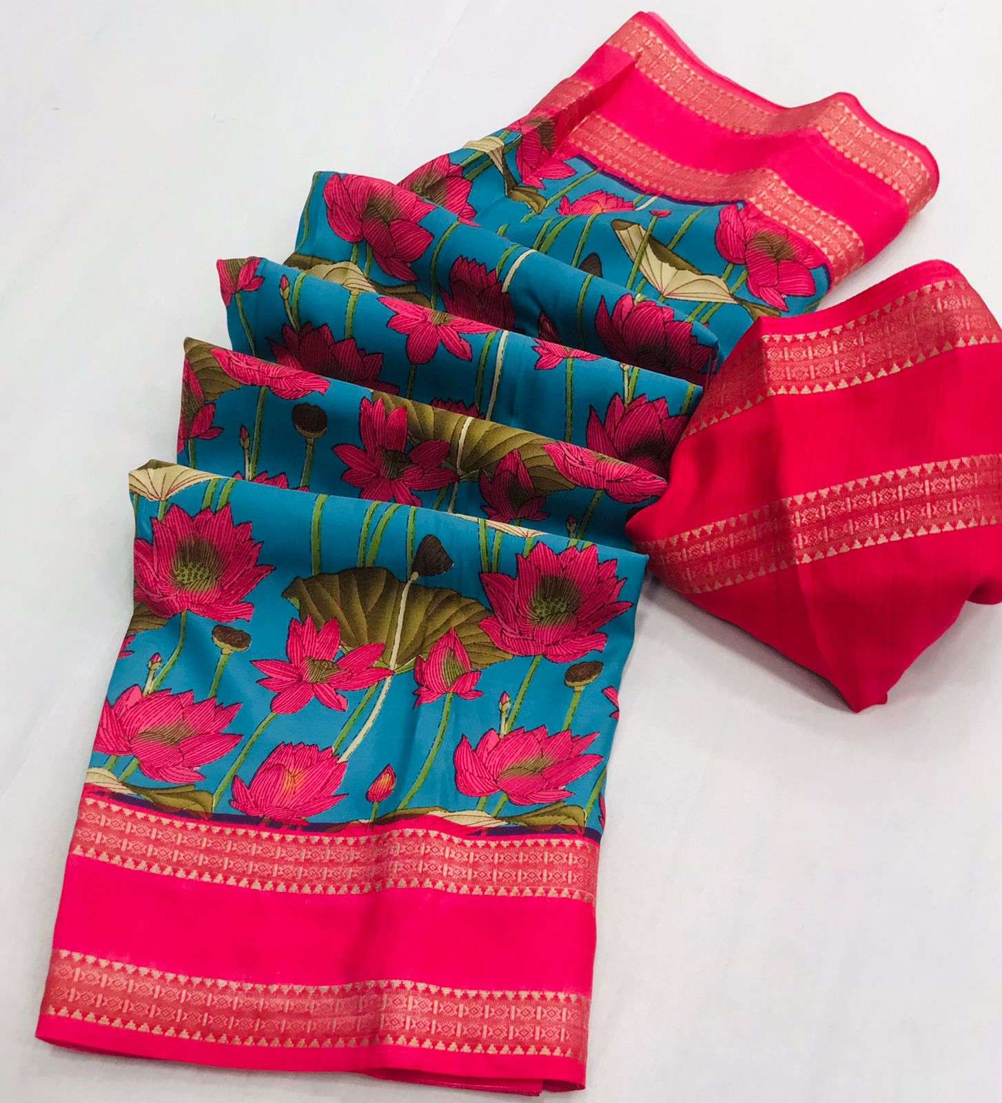 pattu silk floral printed sarees manufacturer in surat 